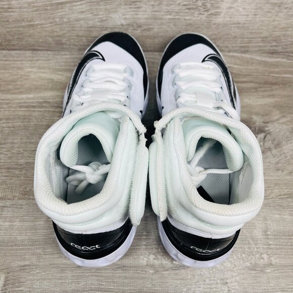 Nike Alpha Huarache Elite 4 Mid Baseball Cleats Men's 7.5 White Black FD2744-101 - Picture 6 of 11